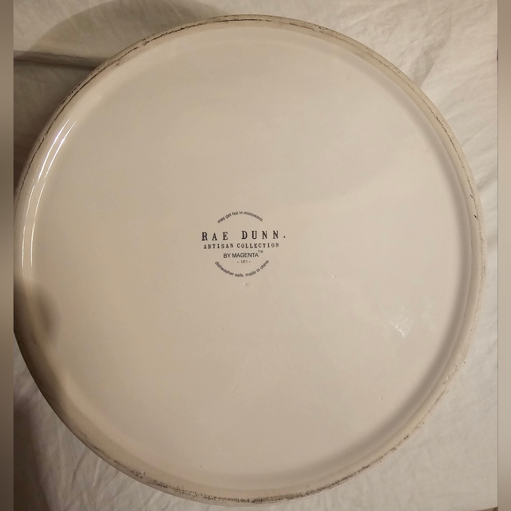 Rae Dunn Pancakes Ceramic Warming Container - White and Orange - Picture 4 of 9